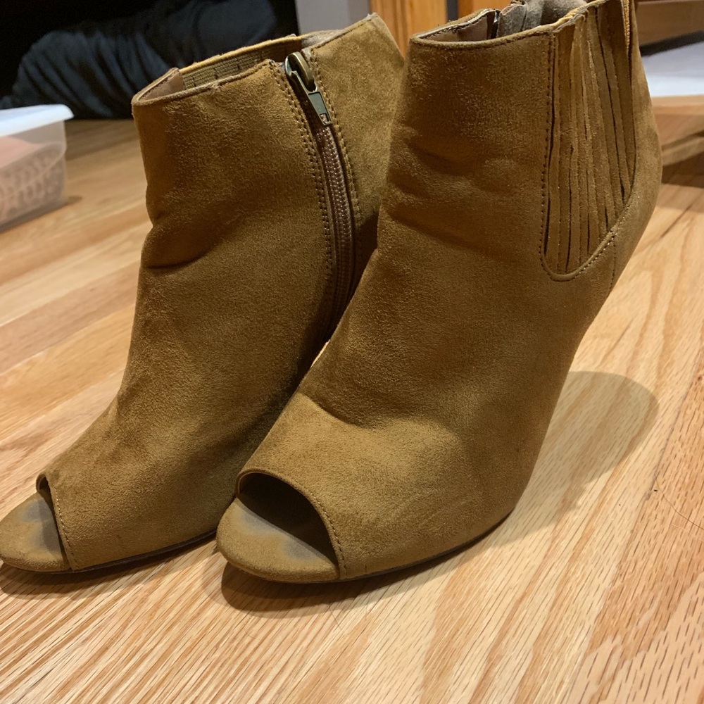 Peep toe booties